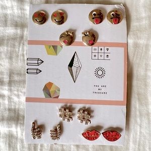 Cute Emoji Earrings Set